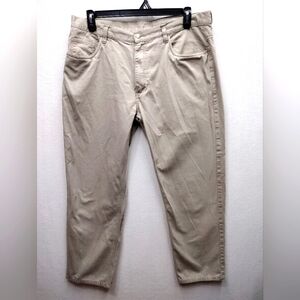 Savane Jeans Mens Size 38x30 Beige Khaki Denim Relaxed Fit